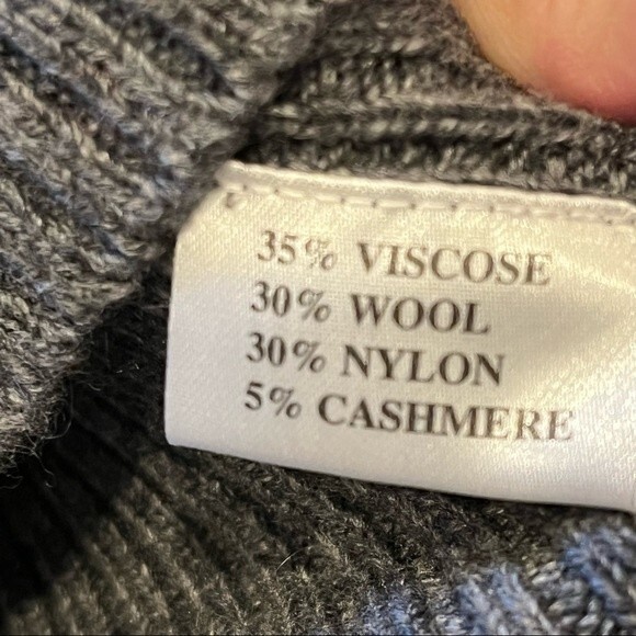 Juicy Couture Charcoal Grey Wool Blend Sweater Dress 3/4 Sleeve Argyle Print - Picture 9 of 11